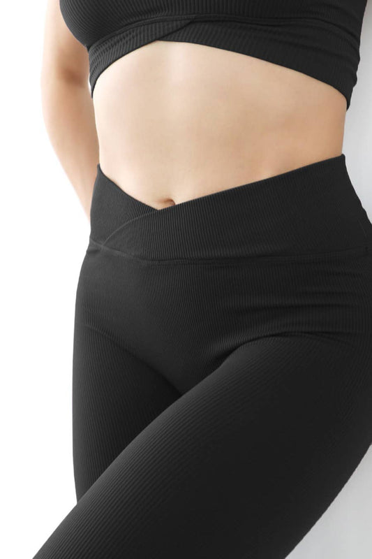 NB8110 - Gerippte Leggings mit überkreuztem Bund inkl. Versand
